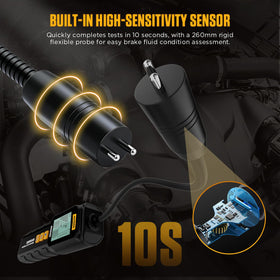 AUTOOL AS501 next to AA batteries showing portable, battery-powered benefit