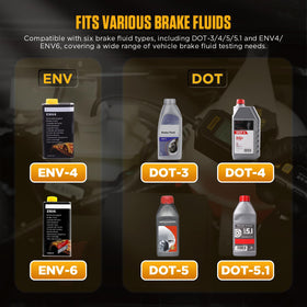 AUTOOL AS501 probe testing brake fluid in bleeder to verify condition