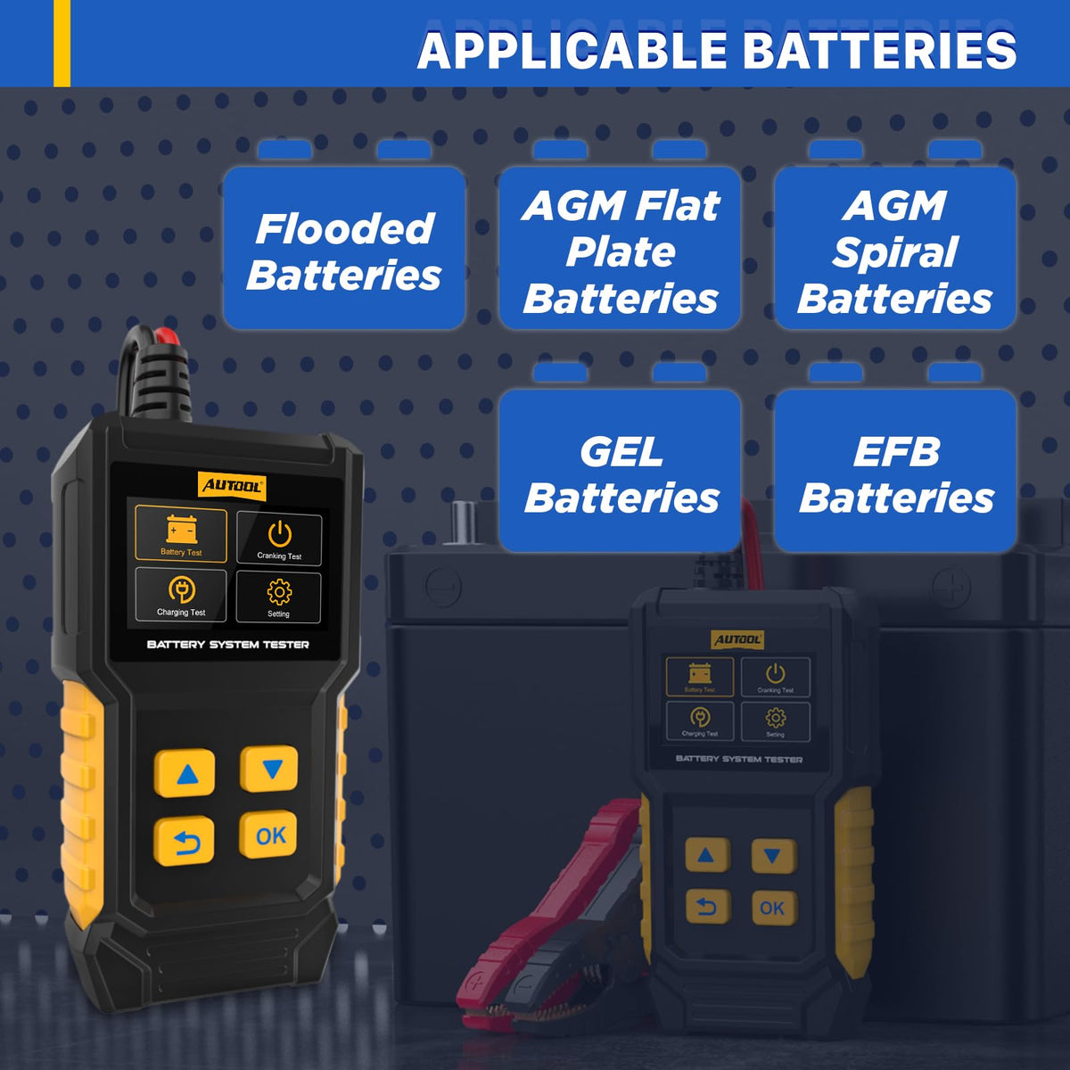AUTOOL BT360 side profile highlighting durable acid-resistant ABS housing