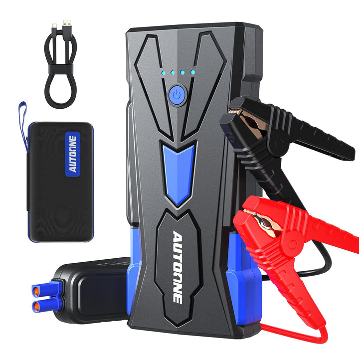 AUTOONE 6000A front packaging showing compact jump starter and benefits