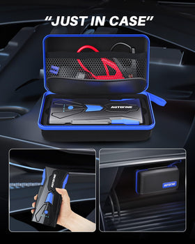 AUTOONE next to smartphone illustrating compact size and portability