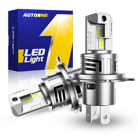AUTOONE 9003 front view showing packaging and bulbs, highlights quality