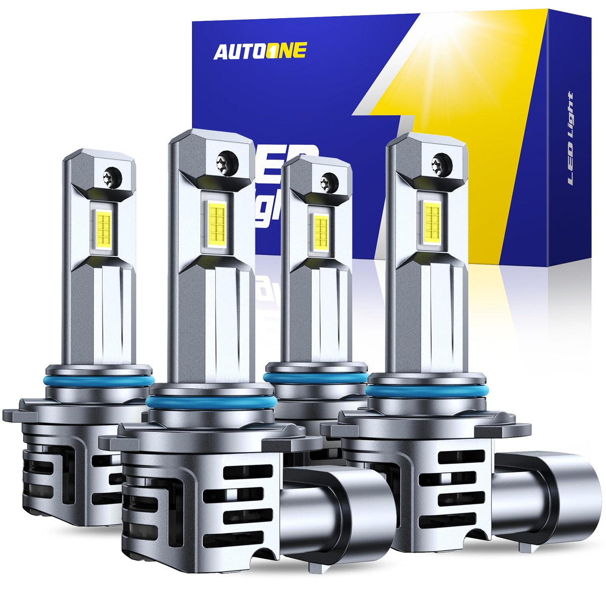AUTOONE 9005 9006 front view showing bulb shape and plug convenience