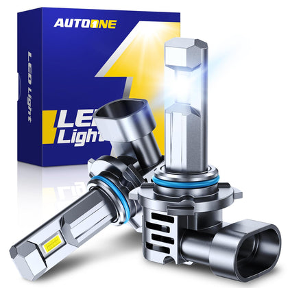 AUTOONE 9005 front view showing bulb face and beam focus for brighter vision