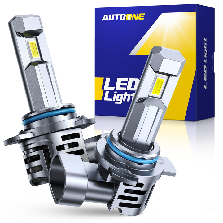 AUTOONE 9012 front view showing bulb profile and brighter road visibility