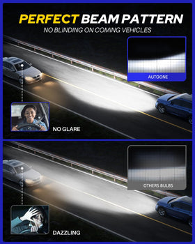 AUTOONE bulb installed in headlight improving nighttime visibility