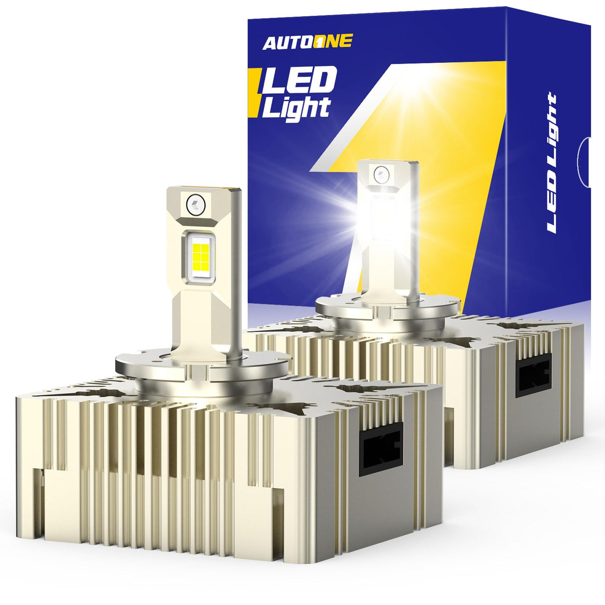 AUTOONE front view of bulb kit showing plug-and-play fit benefit