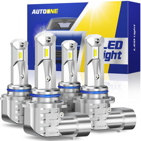 AUTOONE front view of 9005 9006 bulbs showing compact design and brighter output