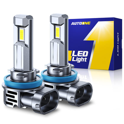 AUTOONE front packaging showing H11 LED bulbs and benefits
