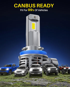 AUTOONE H11 in a night-drive lifestyle shot offering improved nighttime visibility