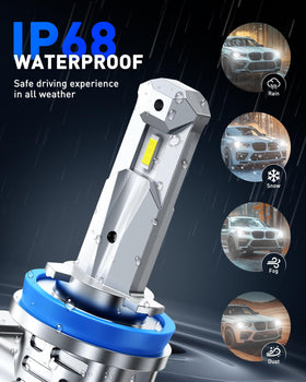 AUTOONE IP68 label close-up indicating water and dust resistance benefit