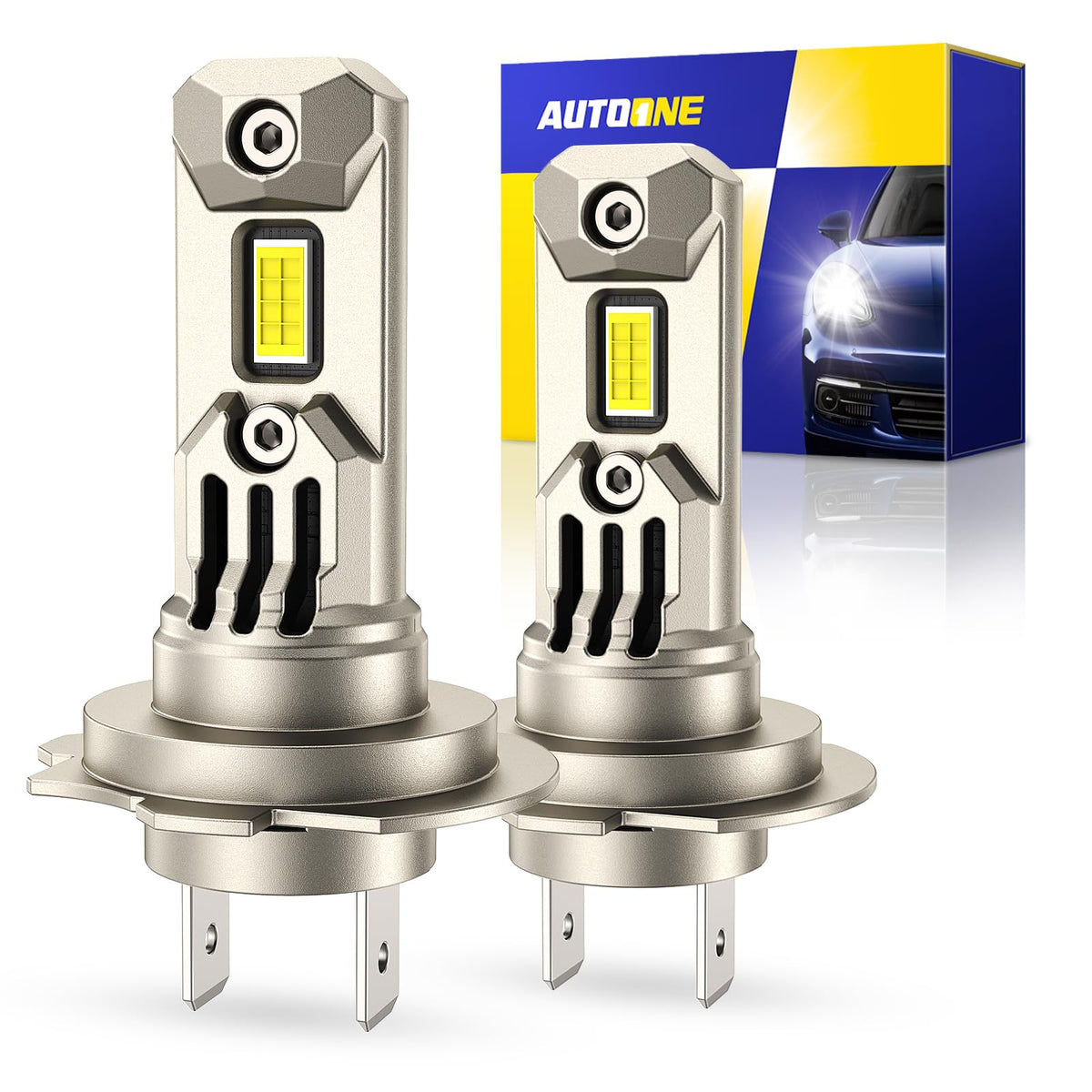 AUTOONE H7 front view showing compact plug-and-play design and bright appearance