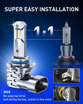 AUTOONE HB3 installed beam pattern in headlight improving road visibility