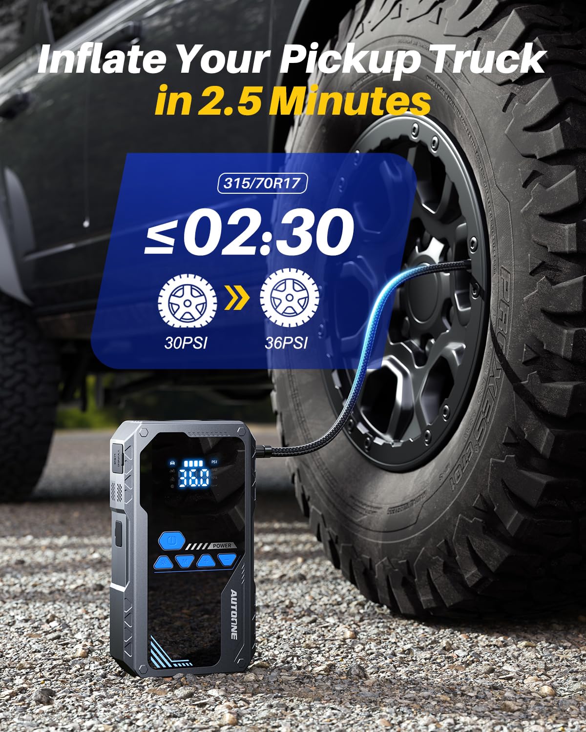 AUTOONE JWA2 side profile in carry case showing portable storage advantage