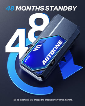 AUTOONE M5 LED flashlight in use aiding nighttime roadside repairs