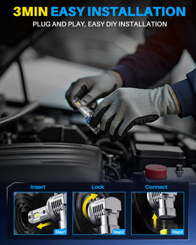 AUTOONE bulb mounted in vehicle demonstrating brighter night road visibility