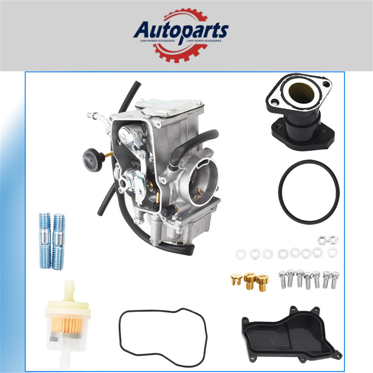Autoparts packaged contents laid out showing included parts for faster installation benefit
