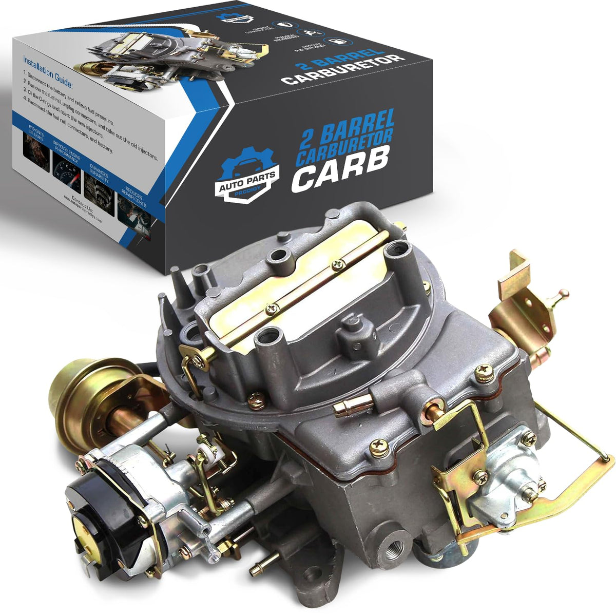Auto Parts Prodigy front view showing complete carburetor for easy identification and fit