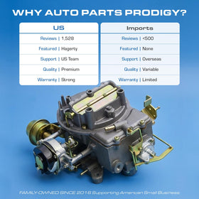 Auto Parts Prodigy side profile with linkage showing throttle geometry for correct operation