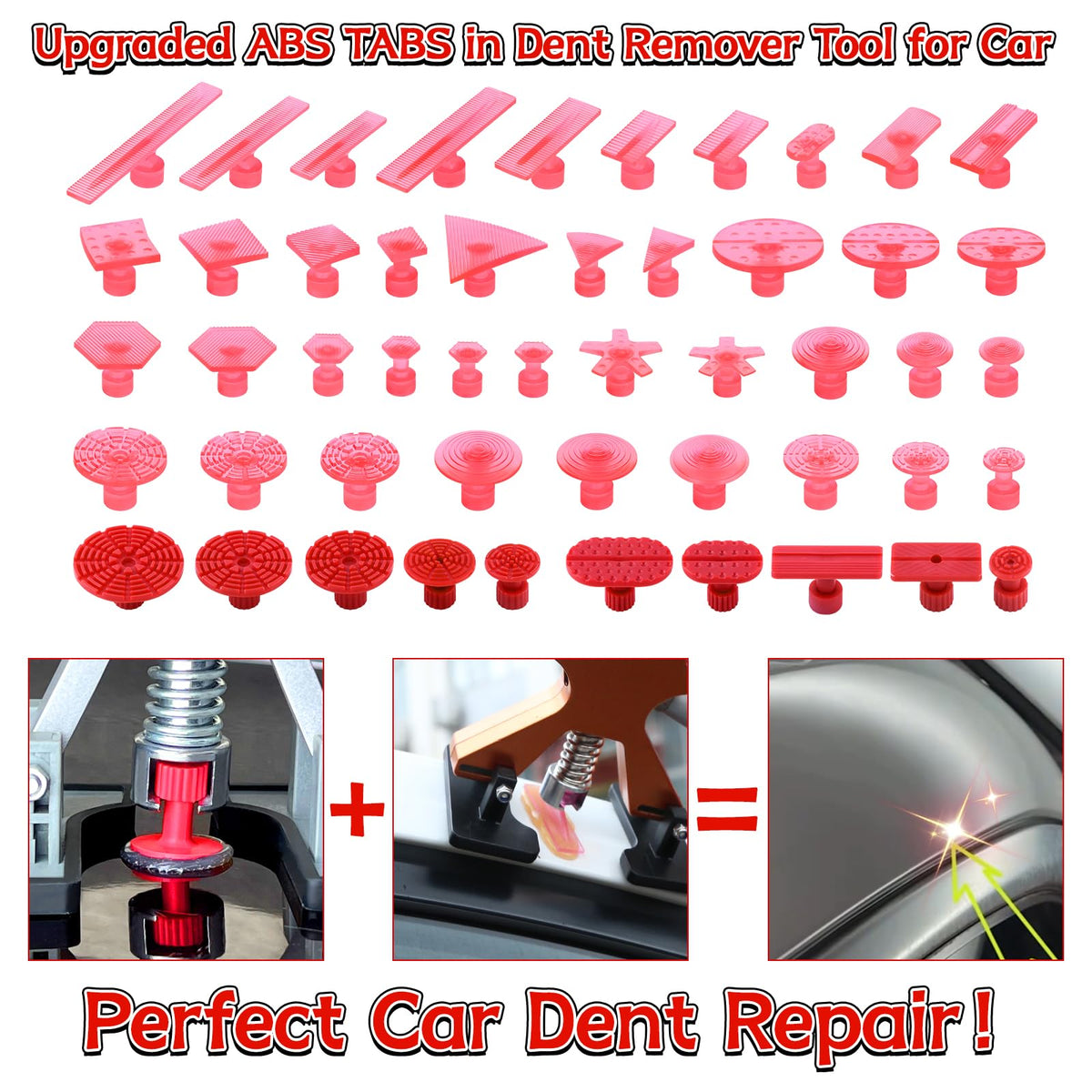 AUTOPDR bridge puller mounted on car panel to lift stubborn dents safely
