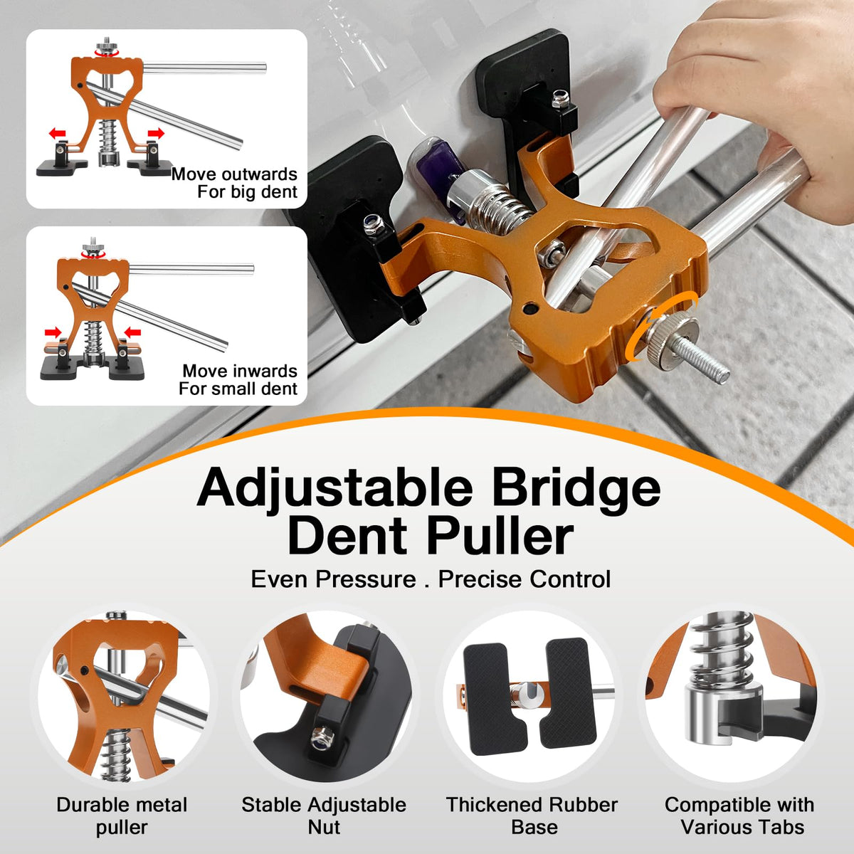 AUTOPDR dent lifter close-up demonstrating precise lifting advantage