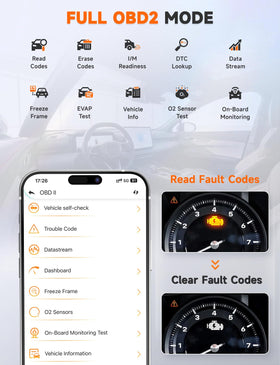 AUTOPHIX app live data dashboard on phone showing engine sensors for faster troubleshooting