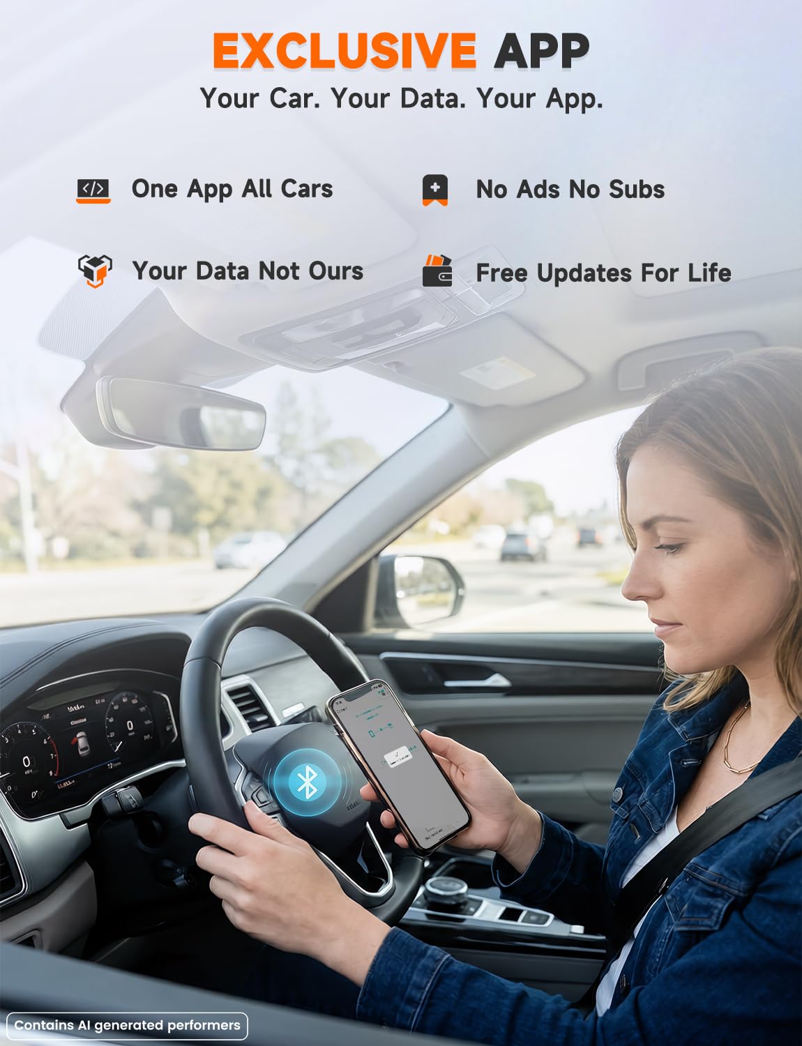 AUTOPHIX 3210 installed beneath dashboard showing real-world in-car use