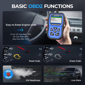 AUTOPHIX 5600 plugged into vehicle OBD port showing instant diagnostics