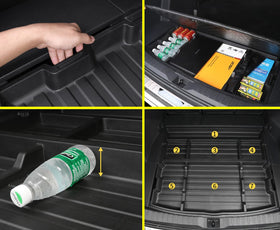 AutoQi in a camping trunk scene showing added hidden storage for outdoor gear