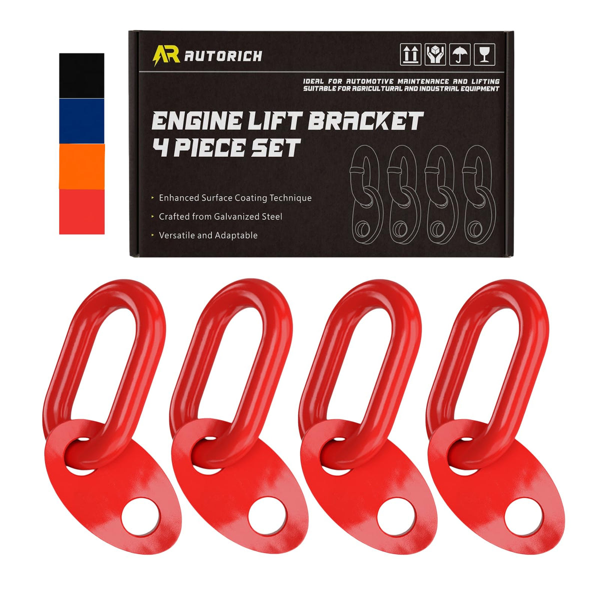 AUTORICH 7100 front packaging showing four red brackets and kit benefit durability