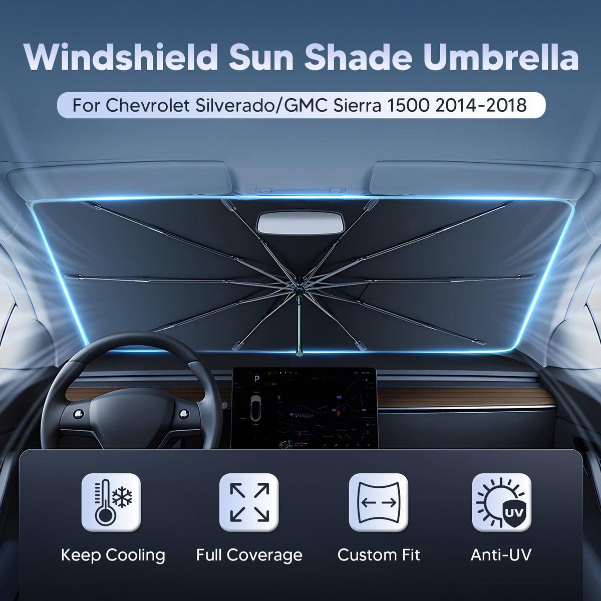 Autorder ice crystal fabric close-up reflecting sunlight to reduce cabin heat