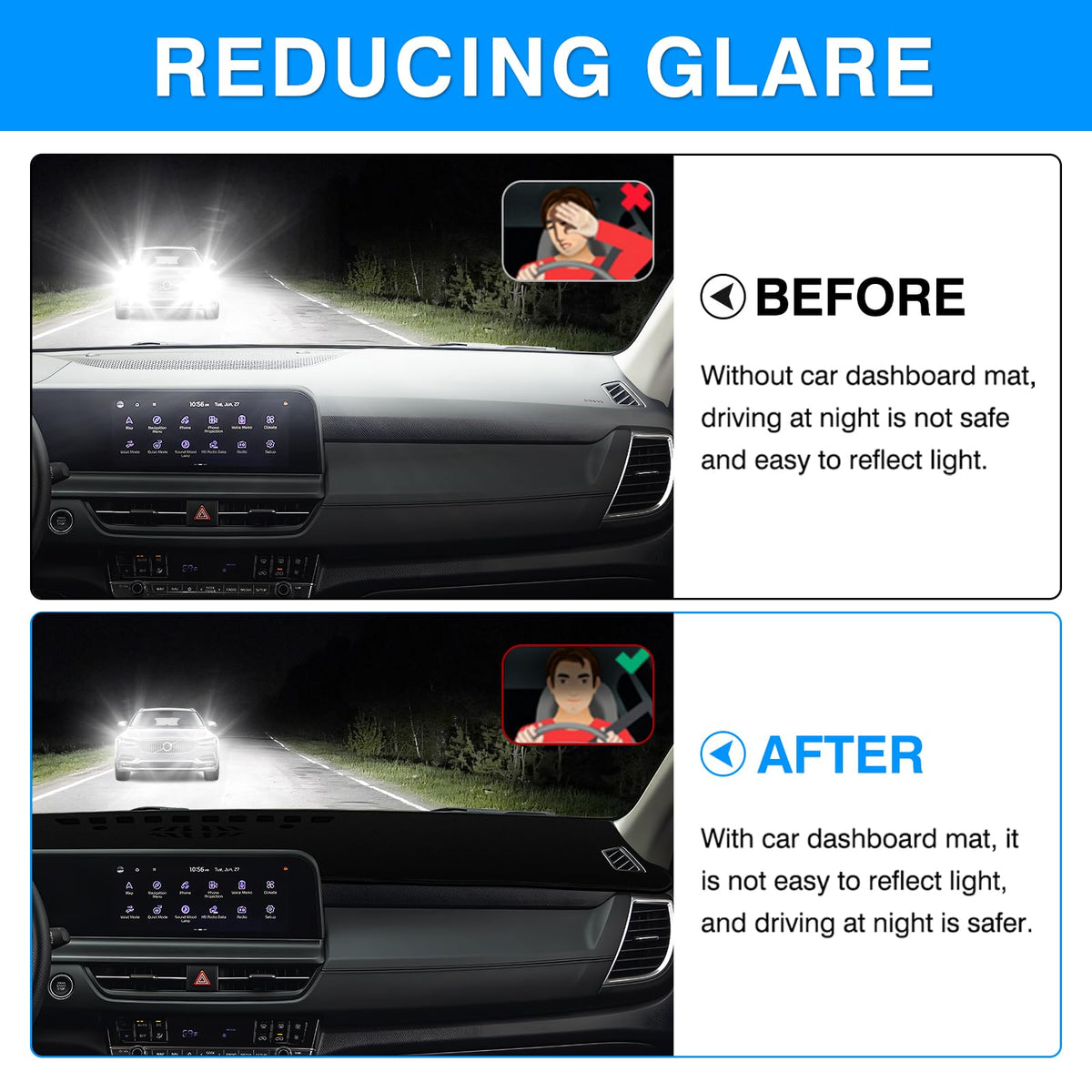 Autorder precise cutouts align with vents and sensors on dash