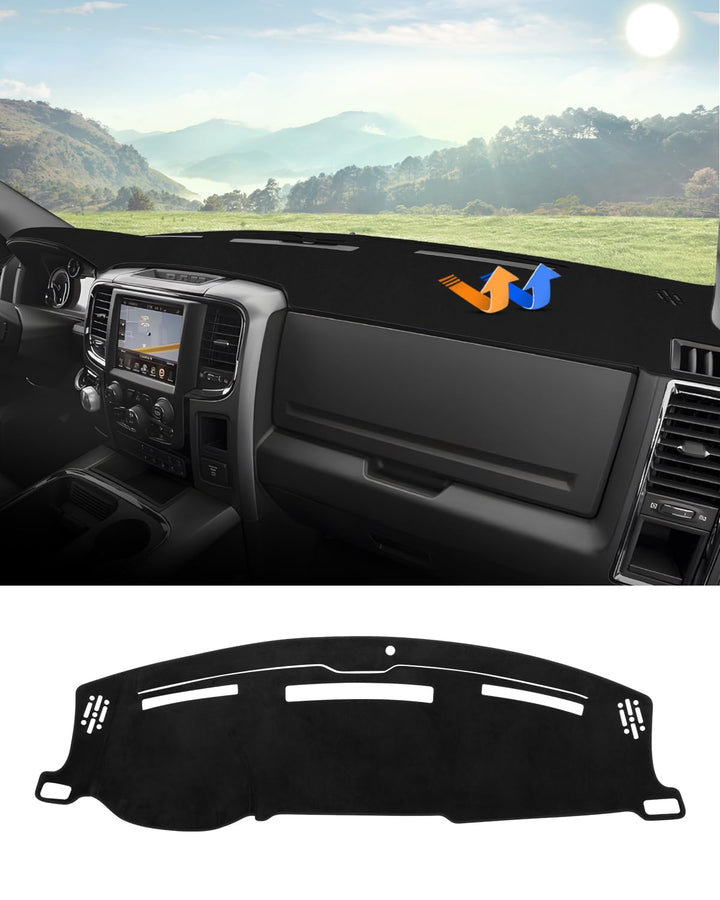 Autorder front dash cover on Ram 1500 showing full-fit protection and clean look