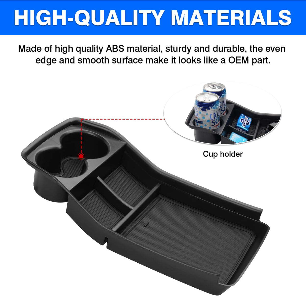 Autorder cup holder detail stabilizing drink and reducing spills during driving