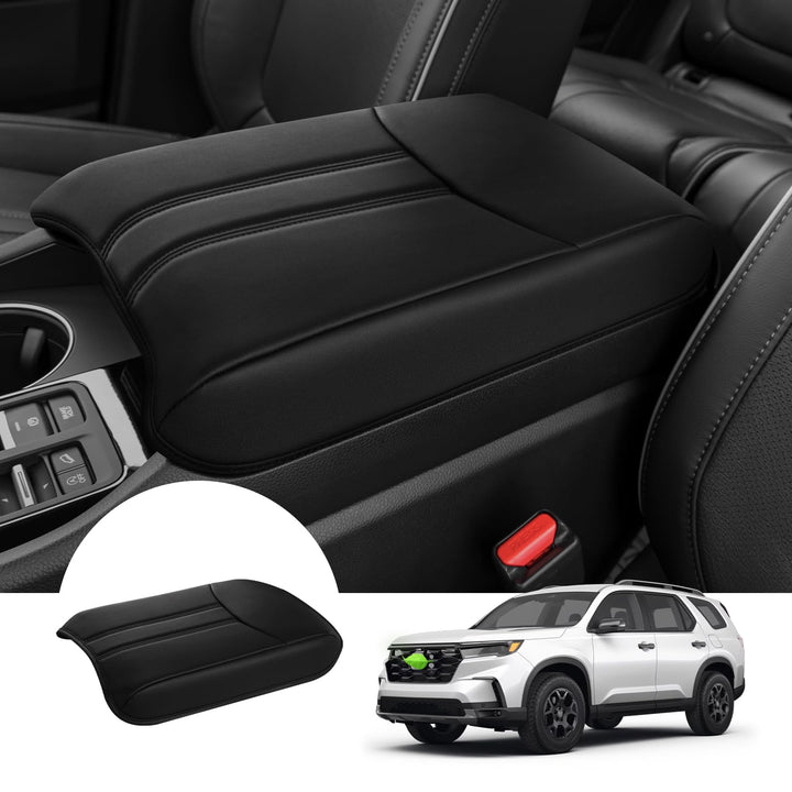 Autorder front view of armrest cover showing precise fit and protection
