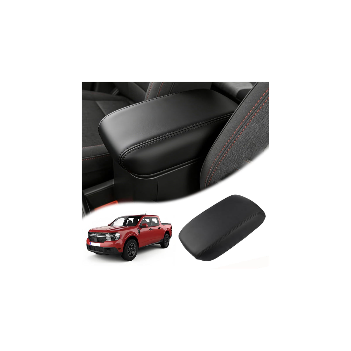 Autorder front view of center console cover showing snug fit and protection