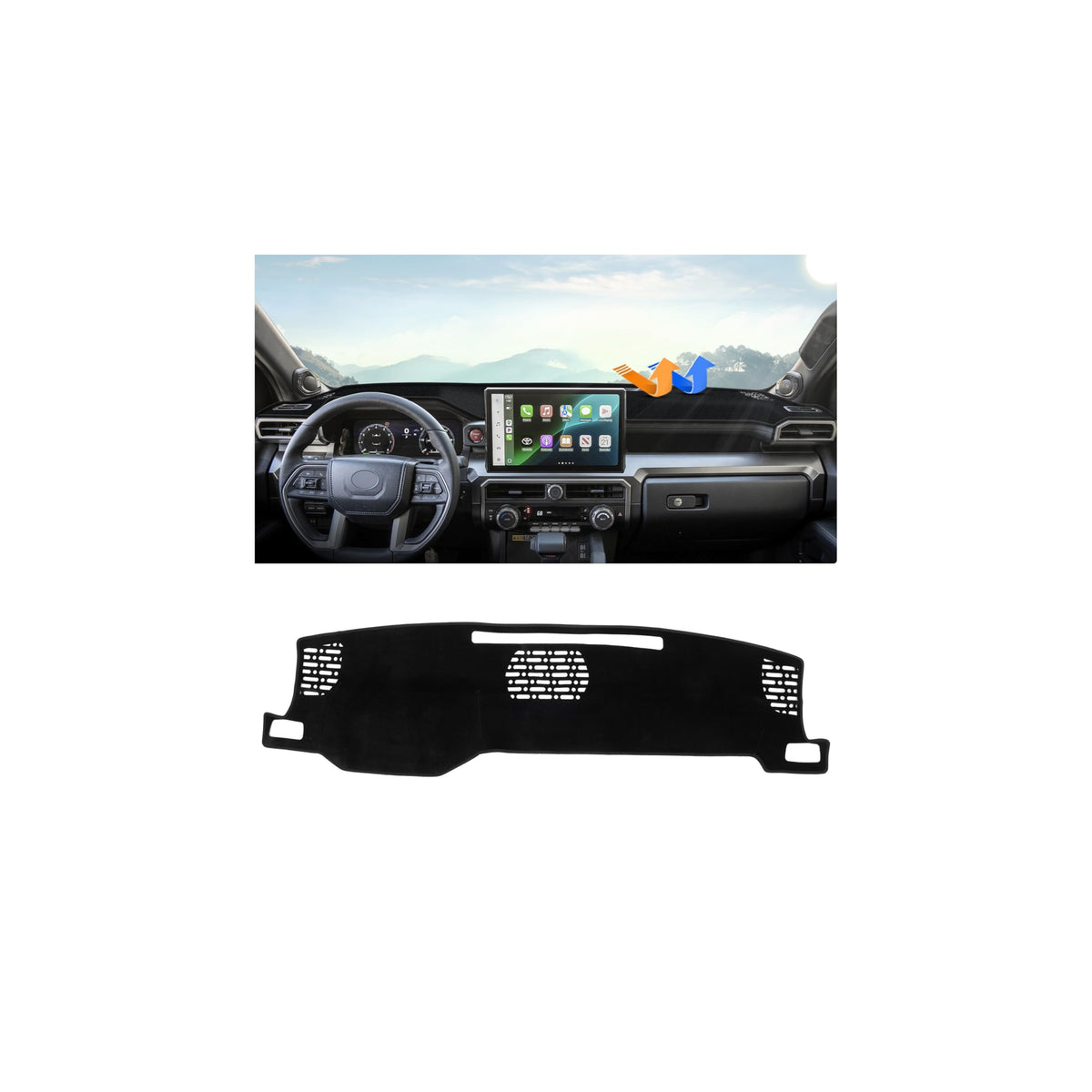 Autorder front packaging showing dash cover and fit benefit
