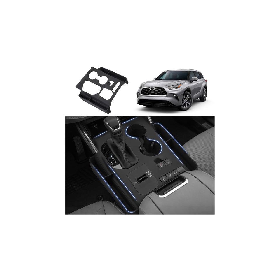 Autorder front view showing console organizer fitted and neat storage benefit