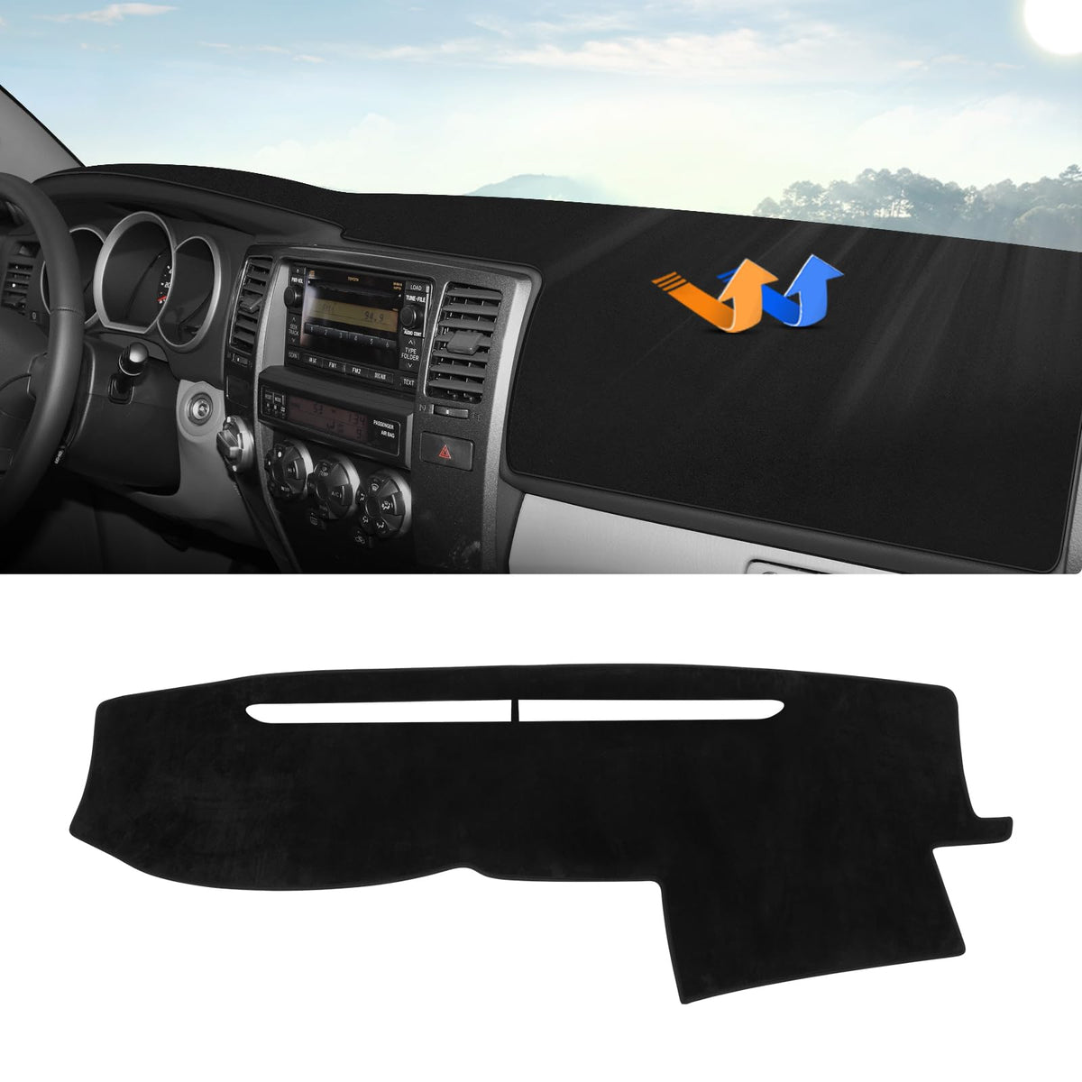 Autorder front view dashboard cover fitted on 4Runner protects dashboard from sun