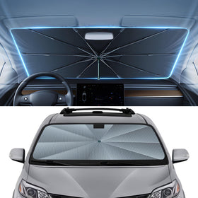 Autorder front view on Toyota Sienna windshield showing full coverage and cooler cabin