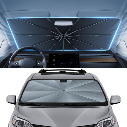 Autorder front view on Toyota Sienna windshield showing full coverage and cooler cabin