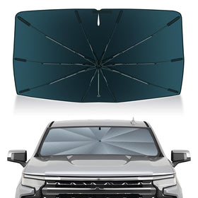 Autorder front view installed showing perfect windshield fit and sun protection