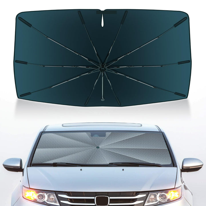 Autorder front view showing full windshield coverage and sun-blocking benefit
