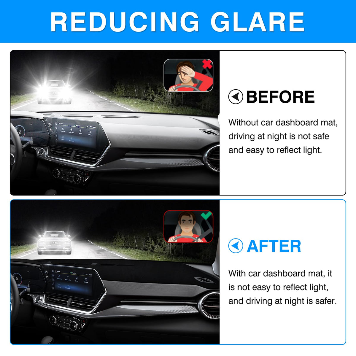 Autorder installed on Trax driver view reducing dashboard glare