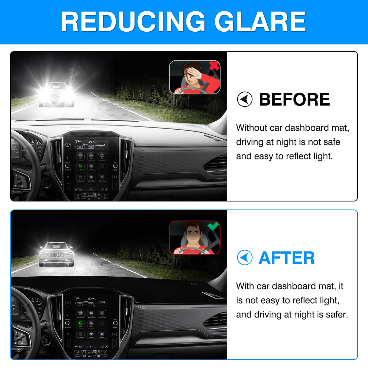 Autorder installed in Forester interior reducing glare and improving comfort