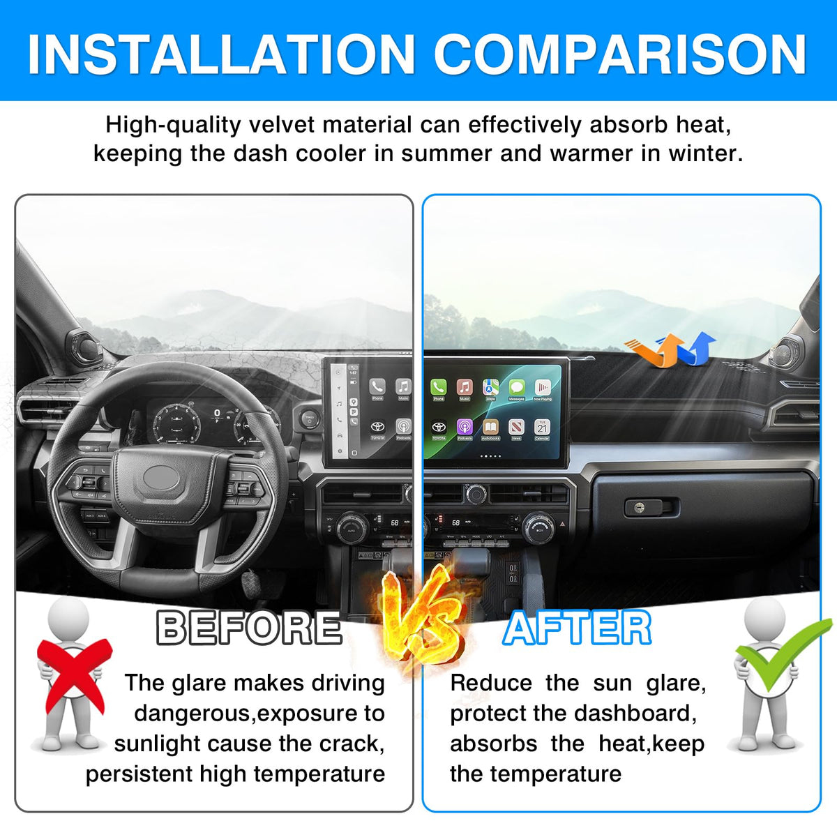 Autorder installed on 4Runner dashboard reducing glare and protecting finish