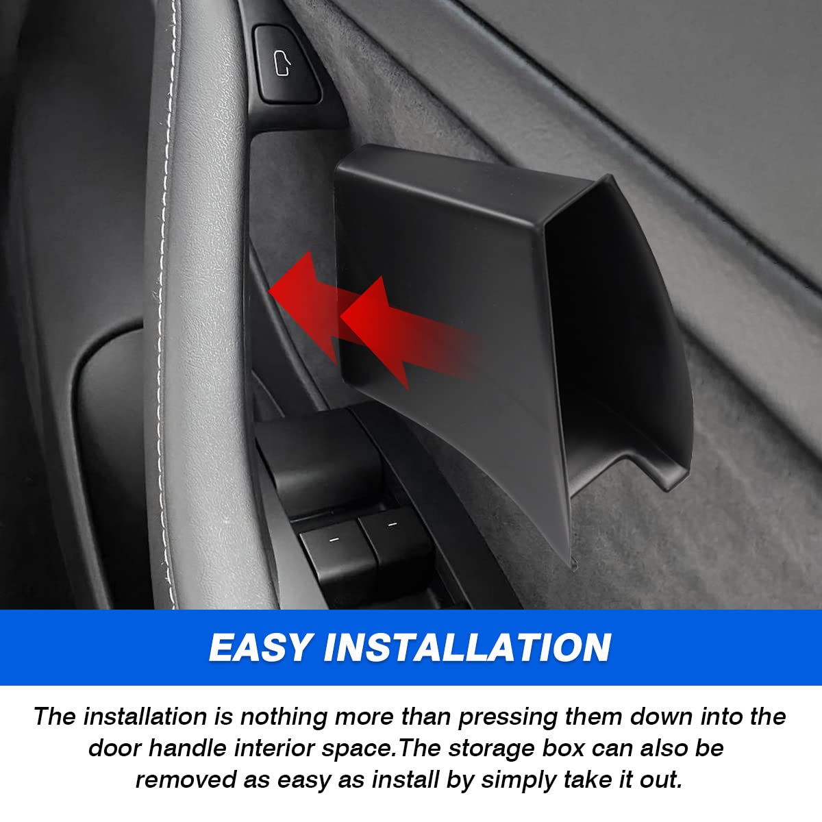 Autorder installed in Tesla interior portraying tidy cabin and organizational benefit