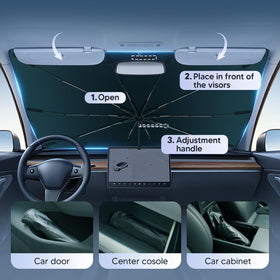 Autorder in a sunlit parking scene illustrating interior heat reduction