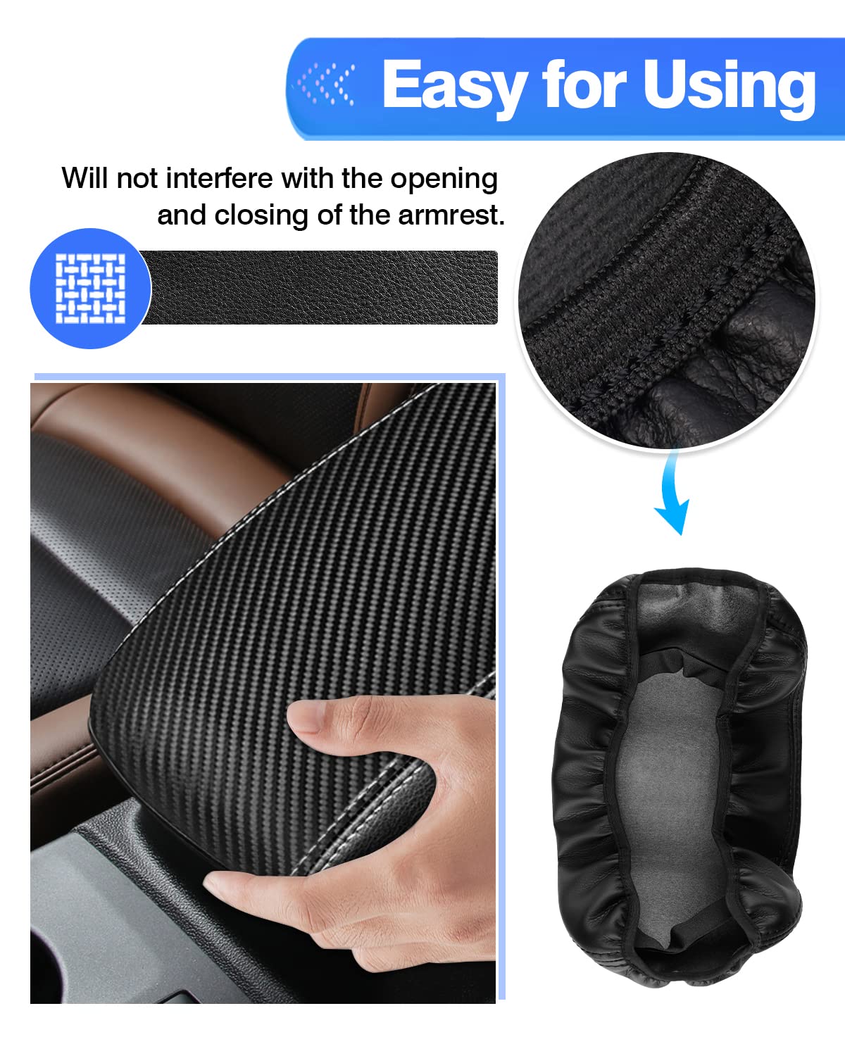 Autorder stitching and material label showing premium vegan leather