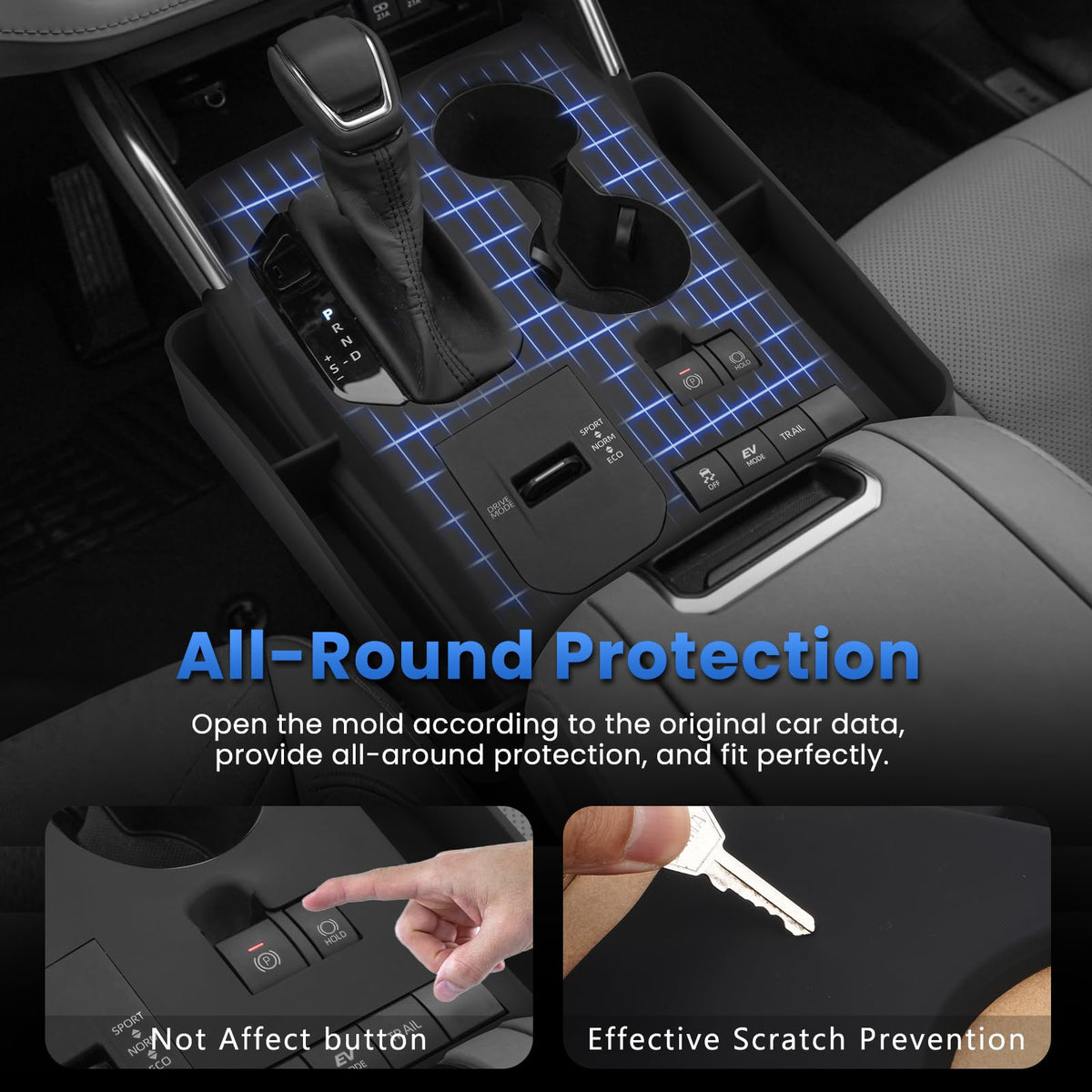 Autorder seat gap pockets holding phone and keys for easy access